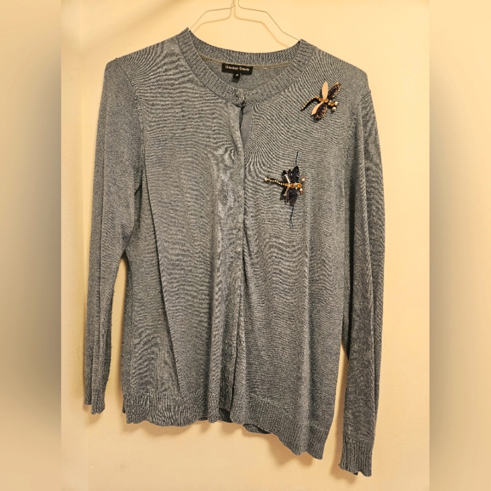 Gordon Smith dragon flies cardigan wool m